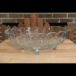 Vintage Indiana Glass Harvest Grape Footed 12-1/4" Oval Bowl Scalloped E…